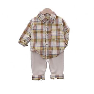 Vêtements pour enfants, ensemble de vêtements en coton d'Inde, ensembles 2 pièces avec robes pour enfants, designs de cols, vente en gros, usine chinoise - Product Image 1