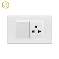 Prise électrique thaïlandaise à 3 broches 16A 250V avec interrupteur 1 gang, prise murale de type 118 pour utilisation en Thaïlande