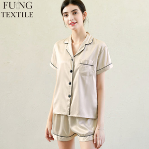 FUNG 3034 Wholesale And Custom Soft And Breathable Luxury For Women's Short Sleeves Summer Pajamas Set