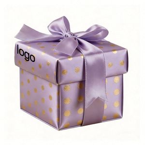 Factory Direct Customizable Free Design Polka Dot Paper <b>Gift</b> <b>Box</b> With Ribbon Bow Ideal for Jewelry & <b>Small</b> <b>Gift</b> Packaging - Product Image 2