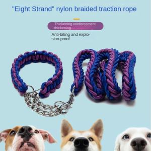 <span class=keywords><strong>Collar</strong></span> de perro tejido de nailon sólido con tejido de cadena de explosión resistente a los golpes, correa/Cadena de perro para perros pequeños, medianos y grandes - Product Image 2