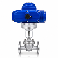 Katup Kontrol Listrik Berflens Struktur Globe Sistem Pengatur Aliran Proses Industri Bermotor OEM