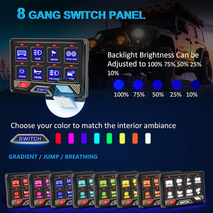 Panel de Interruptores de Control de 8 Canales de Alta Calidad con Indicador RGB Intermitente para Accesorios LED de Automóviles 4x4/Todoterreno, Control de Circuito de <span class=keywords><strong>12V</strong></span> - Product Image 3