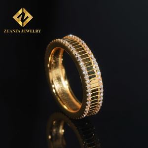 แหวนบุรุษประดับเพชรโมอิสชุบทอง925เงินอัญมณีชั้นดีดีไซน์ใหม่ - Product Image 5