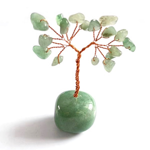 Green Aventurine <b>Crystal</b> Tree <b>Raw</b> Stone Base Handmade Desktop Ornament Home Decoration - Product Image 1