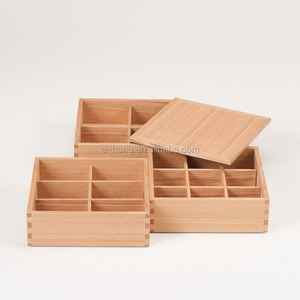 Lonchera de Madera OEM con 4 Compartimentos, Caja Bento Cuadrada, Contenedores de Almacenamiento de Alimentos Japoneses para Niños, Picnic - Product Image 3