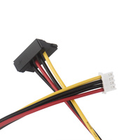 Kabel catu daya SATA 4Pin ke 15Pin HDD XH2.54mm 4Pin tipe kecil ke kabel Sata kabel 20AWG