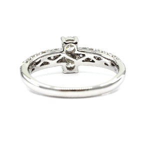 Bijoux fins et élégants Cadeau d'anniversaire de bonne qualité Bijoux en or blanc 18 carats avec diamants véritables Bagues de mariage éternelles pour femmes - Product Image 3