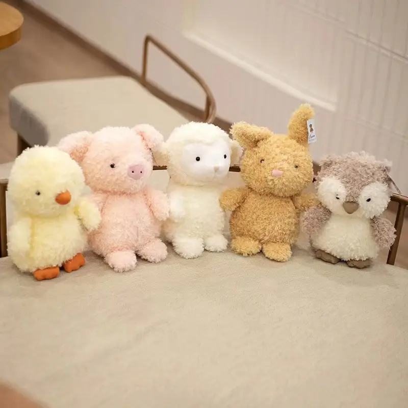 Mainan mewah hewan lucu ayam burung hantu babi domba untuk anak laki-laki perempuan anak mewah warna-warni mainan hewan Mini 20cm 30cm