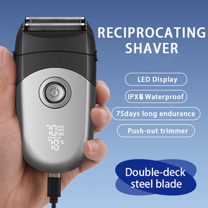 Afeitadora Eléctrica Recargable para Hombre, Recíproca 2 en 1, Impermeable, con Lámina y Recortadora de Patillas Retráctil para Barba y Cabello - Product Image 3