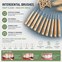 Brosse de nettoyage dentaire écologique, outil d'hygiène bucco-dentaire biodégradable, fournisseur OEM en gros, brosse interdentaire en bambou