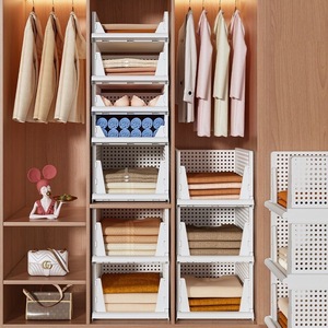 QX-Z03 Design Thickened Foldable Plastic Wardrobe <strong>Storage</strong> Cabinet with Drawers <strong>for</strong> Home Clothing Organization Sorting <strong>Baskets</strong> - Product Image 4