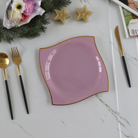 Service de Vaisselle Blanc et Or 350 Pièces pour 50 Invités, Assiettes en Plastique Vertes, 50 Couverts, Tasses, Serviettes en Papier pour Fête Mariage
