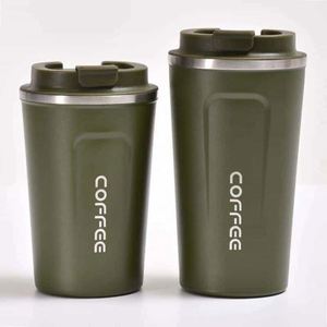 Simple 304 Stainless Steel <b>Coffee</b> Mug Portable Car Thermos Business Office Gift Dual-Drink Mug - Product Image 3