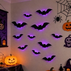 Lámpara de pared con luz nocturna LED 3D en forma de murciélago, calcomanía con efecto estéreo - Product Image 4