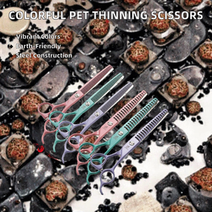 Tijeras de Entresacar para Mascotas Fenice Professional FEMC, Modelo 6.5/7.0 Pulgadas, Acero Inoxidable JP440C, Ecológicas, Color Macaron - Product Image 2