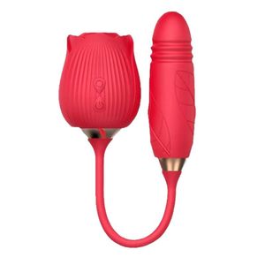Jouet vibrant rose de 2e-3e génération de la série Rose de Amazon Foreign Trade, avec fonction de léchage et de saut, tige télescopique pour œufs, produit sexuel féminin - Product Image 5