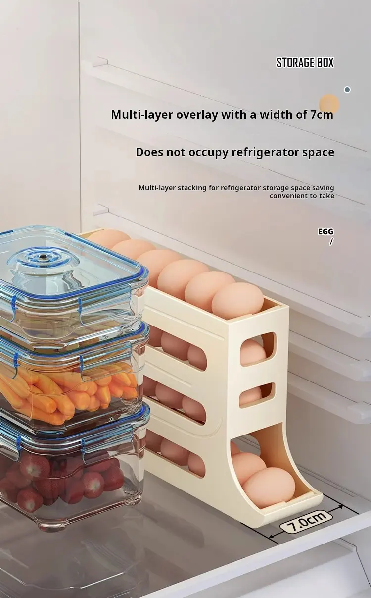 선택 재미 30 계란 4 레이어 슬라이드 냉장고 HIPS 사이드 도어 전용 자동 롤링 계란 주방 카운터