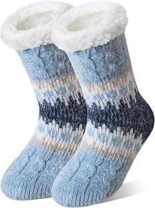 <span class=keywords><strong>Calcetines</strong></span> Antideslizantes Térmicos de Punto Transpirables a Media Pantorrilla para Mujer, con Forro de Vellón Coral y Puño Antideslizante, Ideales para Uso Diario en Primavera - Product Image 3