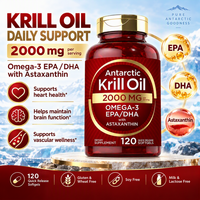 Capsules molles d'huile de krill à marque privée avec astaxanthine, oméga 3, huile de poisson, compléments alimentaires pour le soutien cardiaque et cérébral