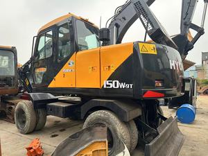 Excavatrice sur pneus d'occasion coréenne fiable de 15 tonnes HYUNDAI 150W-9T pour la manutention des matériaux, excavatrice Hyundai d'occasion - Product Image 3