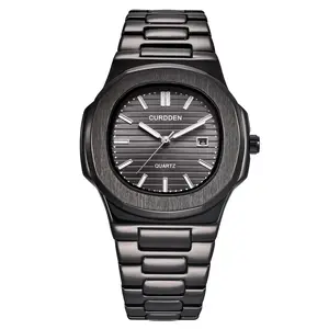 Stainless Steel Brand Watch Hip Hop Men Watch Calendar Quartz Watch