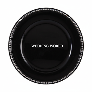 Nouvel arrivage d'assiette de présentation noire en métal assiette de dessous décorative faite à la main de qualité supérieure assiette de service en gros de taille personnalisée - Product Image 1