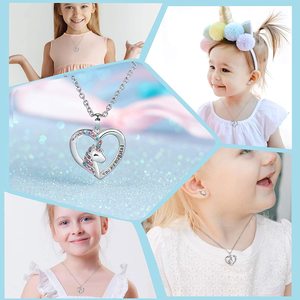 Collier Licorne Mignon avec Chaîne en Bambou – Cadeau Idéal pour Filles, <span class=keywords><strong>Anniversaire</strong></span>, Bijou pour Fille, Petite-fille, Nièce – Anti-ternissement, Hypoallergénique - Product Image 6
