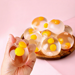 Nouvelles œufs simulés transparents, jouet de décompression cathartique à double jaune, emballé individuellement, pour soulager le stress et la tension - Product Image 1
