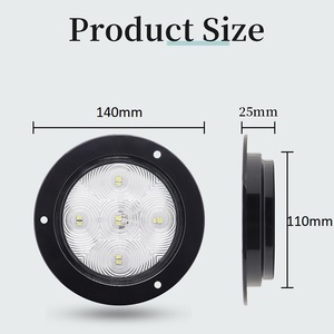 ไฟท้ายรถพ่วงทรงกลม 12V 24V แบบ LED สำหรับรถบรรทุก ไฟเบรก ไฟเลี้ยว ไฟถอย ไฟหยุด สีแดง สีเหลือง สีขาว ไฟกระพริบ ไฟสโตรบ ไฟข้าง - Product Image 6