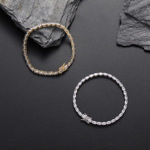 Pulsera de circonitas de una sola fila estilo Hip Hop clásico, pulsera de circonitas ovaladas de 3 mm, collar de moda Tanjing Lijing - Product Image 3