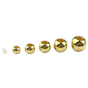 Perles rondes plaquées or et argent, à grand trou, pour la fabrication de bijoux DIY, accessoires faits à la main, vêtements, sacs - Product Image 5