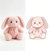 Peluche personnalisée mignonne en forme d'animal, poupée en peluche tricotée de dessin animé, lapin en peluche, vente en gros, jouet en peluche personnalisé pour enfants