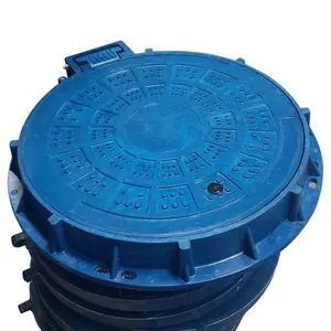 헤비 듀티 EN124 D400 플라스틱 복합 갈리 커버 SMC 유리 섬유 폴리머 텔레콤 격자 전기 잠금 맨홀 커버 뚜껑