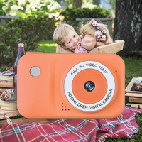 Cámara Digital para Niños X15, MOS 4K HD, Mini Cámara con Pantalla de 2.4 Pulgadas, Lente Intercambiable de Gran Angular de 180°, Juguete de Cumpleaños
