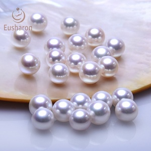 7-7,5mm AAAAA calidad superior redondo <span class=keywords><strong>blanco</strong></span> agua dulce <span class=keywords><strong>Nuclear</strong></span> suelta perlas para collar pulsera Diy accesorios - Product Image 3