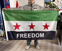 Drapeau personnalisé en satin 3x5 pieds, rouge, blanc, noir, vert, République arabe syrienne, fanion numérique, vente chaude, polyester personnalisé