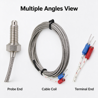 Kabel Termokopel Tipe K Khusus dengan Probe Sekrup M6 dan Kabel Jalin untuk Oven, Mesin Cetak, Grosir Langsung dari Pabrik