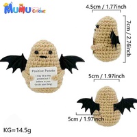 Ailes de chauve-souris d'Halloween faites à la main au crochet, en coton au lait de pomme de terre, poupée pomme de terre démon, cadeau de soutien émotionnel pour amis et enfants