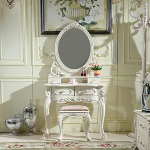 Promosyon yatak odası ucuz tasarruf uzay çocuklar ahşap tuvalet masası seti aynalı Vanity Dressers