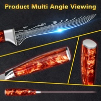Livraison gratuite SkyCook Couteau de cuisine à désosser et à fileter de 6 pouces en acier Damas VG10 à 67 couches avec manche en résine rouge lave
