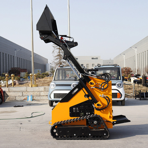 Free Shipping Mini Skid Steer Loader Diesel Engine Small Crawler/Tracked/Wheeled Front Loaders With Bucket - Product Image 5