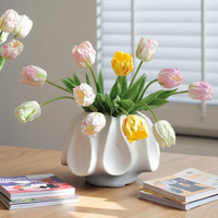 Fleurs de tulipes artificielles, tiges de tulipes en PU au toucher réel pour la décoration de table à la maison, centre de table floral pour mariage