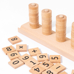 Montessori Digital Operation Column Set Cartoon Puzzle Made Wood Numbers Letters Education Designs Toys for Boys Girls Wholesale - Product Image 6