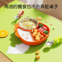 Set de table carré en silicone grande taille pour enfants, tapis de repas imperméable, antidérapant, isolant thermique, facile à nettoyer, moderne