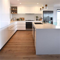 Armoires de cuisine modulaires personnalisées CBMmart avec plan de travail en résine et robinet mural, 1 ensemble