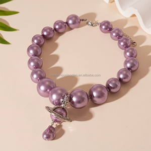 ヨーロピアンアメリカのハイエンド女性アクセサリースパイシーな女の子気質ネクタイ模造真珠の誇張されたファッショナブルなネックレス - Product Image 6