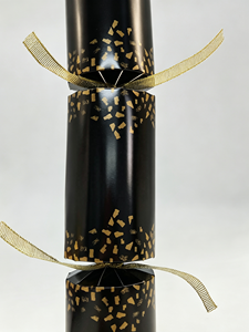 12in Black &amp; Gold <strong>Luxury</strong> Party <strong>Crackers</strong> - Elegant Confetti Print Holiday Favors - Product Image 2