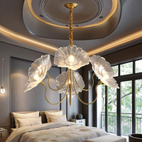 Lustre en cristal de laiton français lumière moderne Simple créatif pour une utilisation intérieure Vintage américain pour plafond de tête de lit de chambre