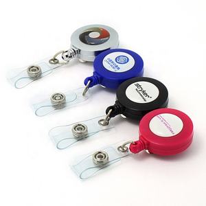 Porte-badge de carte bobines avec clip nom bobine ronde écologique Logo personnalisé mélange de couleurs lanière rétractable fournitures scolaires de bureau - Product Image 1